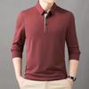 Camiseta de manga larga para hombre, estilo casual de negocios de mediana edad, para primavera y otoño de 2025, nueva camiseta polo para papá, venta al por mayor para hombre