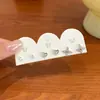 Pendientes de Tachuela de Cobre Brillantes Ultra Brillantes de Lujo Ligero con Forma de Estrella y Luna, Set de Tres Piezas para Mujer con Pines de Plata, Moda de Alta Gama, Pendientes Elegantes y Versátiles