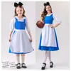 Aventura de Halloween para Padres e Hijos en Oz Vestido Azul a Cuadros Disfraz de Dorothy Vestido de Sirvienta en el País de las Maravillas