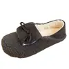 Primer Encuentro Ji Peluche Zapatos Peludos Blanco Cálido Ropa Exterior para Mujer con Faldas Slip-on Moño Otoño Invierno Mocasines