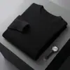 Suéter Masculino de Gola Redonda em Cashmere, Casual Simples de Sete Agulhas Espessado Versátil para Negócios Cor Sólida, Suéter de Cashmere para Atacado Transfronteiriço