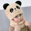 Chapéu infantil cachecol chapéu integrado urso fofo desenho animado chapéu de pelúcia fofo bebê inverno quente protetores de orelha chapéu