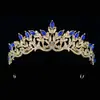 Acessório de Cabeça Europeu e Americano para Noiva Coroa de Cabeça Coroa de Strass Coroa de Aniversário Tiara de Liga de Metal Coroa de Rainha para Vestido de Casamento