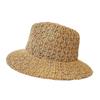 Chapéu Jazz Novo 2025 Primavera e Verão Respirável Vazado Feminino Protetor Solar e de Sol Chapéu de Tricô Chapéu de Praia para Férias na Costa Tendência