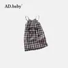 2025 Ropa Infantil Zhili Verano Nuevo Niñas Estilo Coreano Verano Vestido de Tirantes Princesa Falda Casual Falda a Cuadros