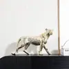 Artesanato de Resina Galvanizada de Luxo Leve, Estatueta de Animal Leopardo Dinheiro, Decoração de Mesa para Sala de Estar, Escritório, Gabinete de TV