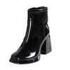 Botas para Mujer, Estilo Versátil de Nicho, Plataforma Impermeable de Tacón Grueso, Botas de Tacón Alto Cuadrado Nuevas de Otoño e Invierno 2023 para Mujer para Usar Afuera