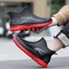 Botas de lluvia casuales, zapatos de lluvia de moda, zapatos de exterior impermeables cortos para hombre, zapatos de goma antideslizantes para cocina, zapatos de agua de suela gruesa, adecuados para pescar y trabajar