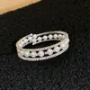 Pulseira Aberta de Duas Camadas com Pérolas e Cristais de Diamante, Pulseira de Luxo Leve e de Alta Qualidade, Elegante, Moderna e Exquisite, Pulseira Versátil para Mulheres