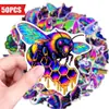 Selección Directa Transfronteriza 50 Hojas Pegatinas Coloridas Psicodélicas Neón de Dibujos Animados Traje de Decoración de Personalidad Creativa Pegatinas para Maleta Taza de Agua Diario