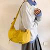 Bolsa de Nylon de Gran Capacidad Bolso Cruzado para Mujer Casual con Cordón Tipo Bollo Estilo Perezoso Bolsa para Viajar al Trabajo Bolso de Hombro Deportivo para Mujer