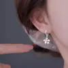 Brinco de Flor de Sorvete com Flash de Diamante Estilo Japonês e Coreano Brincos Frescos de Flor de Cerejeira Rosa Brincos de Flor Fofa de Cinco Pétalas Estilo Rede