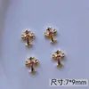 Itens Mais Vendidos Transfronteiriços: Brincos de Cruz Cromados, Acessórios para Nail Art, Liga de Zinco com Strass Estilo Punk Retrô, Diamantes para Unhas Vestíveis