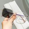 Gafas de lectura fotosensibles que cambian de color 2055 para hombre y mujer, montura de gafas de estilo coreano con montura grande para personas de mediana edad y mayores, gafas grises con filtro de luz azul