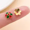 Aleación de Zinc Esmaltada Multicolor Base de Flor Espaciador Patrón Vintage Pulsera de Perlas DIY Accesorios de Joyería al por Mayor