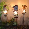 Lámpara Solar de Hierro para Exterior Navideña, Muñeco de Nieve, Reno, Lámpara de Césped, Ambiente de Jardín, Lámpara Decorativa para Paisaje de Patio
