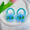 Novos Scrunchies de Rede com Flor de Rosa de Alta Elasticidade para Meninas, Múltiplas Faixas Elásticas Resistentes Que Não Danificam o Cabelo, Lindas Faixas de Cabelo Florais