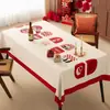 2026 Nuevo Modelo Cubierta Decorativa de Año Nuevo Tela Mantel de Mesa Mantel Festivo Impermeable a Prueba de Aceite Lavable Año del Caballo Mantel para Mesa de Café