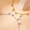 Moda Europea y Americana Nicho Temperamento Alto Grado Mariposa Colgante Decorativo Cadena de Acero Inoxidable Chapada en Oro Pulsera