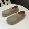 Zapatos Birkenstock casuales cómodos de gamuza suave y transpirable, estilo "old money" vintage, slip-on, ligeros, de suela gruesa, que aumentan la altura