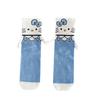 Calcetines de Animación de Dibujos Animados de Comercio Exterior para Mujer Estilo Japonés Gato Calcetines de Media Pantorrilla Divertidos y Lindos Calcetines de Manos Sostenidas Nicho Ins Modernos y Versátiles