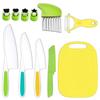 Tabla de cortar comida para bebés, cuchillo para pastel de papa con estampado de frutas, cuchillo de educación temprana para niños, cuchillo de fruta de plástico para niños