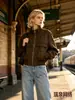 Comercio Exterior de Amazon Venta Caliente Ropa de Mujer 2026 Otoño Estilo Meilade Cuello de Canalé Bolsillo Casual Chaqueta Corta Tricolor