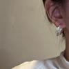 Aretes Curvos Mate de Plata Esterlina S925 Estilo Japonés Estilo K Diseño Nicho Ins Doble Capa Geométricos Hebilla para Oreja en Forma de U Joyería para Oreja
