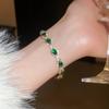 Pulsera con hebilla ovalada de cristal de diamante, pulsera sencilla de estilo cortesano europeo y americano, joyería de nicho de temperamento de alta gama al por mayor