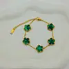 Pulsera de Flor de Trébol de Cinco Hojas de la Suerte para Mujer, Lujo Ligero, Sensación de Alta Gama, No se Desvanece, Impermeable, Fabricante de Joyería de Acero Inoxidable
