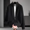 Moda Masculina Nueva Otoño/Invierno 2026 Suéter Cardigan de Cuello Alto Prendas de Punto para Hombre Chaqueta Abrigo de Cuello Alto de Color Sólido