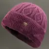 Gorro tejido para mujeres de mediana edad y mayores, otoño e invierno, estilo abuela, cálido y con forro de polar, adecuado para madres y personas mayores