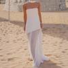 Roupas Europeias e Americanas Femininas Transfronteiriças no Aliexpress: Vestido Longo Elegante de Alta Qualidade Estilo Francês Sem Alças Ombro a Ombro Sem Mangas