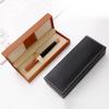 Estuche de Negocios Negro para Bolígrafos con Logo Imprimible Estuche Rectangular para Bolígrafos Tapa abatible de PU Empaque de Regalo Caja de Regalo Papelería al por Mayor