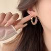 Pendientes de Plata Bañada en Oro Real con Aguja de Plata Incrustada con Diamantes, Pendientes de Piedra de Hiel Negra Artificial, Diseño Personalizado, Pendientes Empalmados, Pendientes Elegantes de Nicho