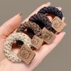 Banda de goma elástica de alta calidad, hecha a mano, con cuerda torcida, anillo para el cabello para niñas, chaqueta de cuero japonesa y coreana, tocado con cola alta