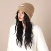 Gorro de Punto de Color Sólido Holgado para Mujer en Invierno, Moderno y a la Moda, Hace que la Cara Parezca Más Pequeña, Cálido y Protector de Orejas, Sombrero de Lana