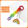 Llavero Colgante Cadena Arcoíris Creativo Colgante Pequeño Fresco Dopamina Accesorios DIY Cubierta de Auriculares Colgante para Pareja