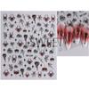 2024 transfronteiriço novo Halloween nail art adesivos ins hot cartoon engraçado aranha rosa adesivos 3D adesivos