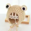 Gorro Infantil Otoño e Invierno Hecho a Mano Lindo Dibujo Animado Orejas de Rana Gorro de Lana Cálido Tejido