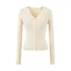 Estilo Suave Francés Borde Crudo Borla Capa Base Suéter Delgado de Punto Mujer Otoño Invierno Nuevo Estilo Escote Delgado Top de Punto