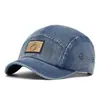 Gorra de Béisbol de Mezclilla para Hombre con Visera Corta Estilo Coreano Lavada y Desgastada para Primavera y Verano Visera Protectora Solar para Exteriores para Mujer
