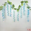 2025 Nueva Flor de Glicinia de Seda Artificial Enredadera Falsa Planta de Pared Decoración del Hogar Habitación de Boda Embellecimiento del Techo Vegetación