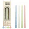 Velas Rosca de Color Degradado, 4 Piezas/Caja, Velas Cónicas de 30 cm, Palitos Cónicos Morandi de Colores, Velas Largas de Color Sólido Estilo Europeo para Uso Doméstico
