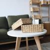Caixa Organizadora Trançada de Palha Personalizada com Tampa, Cesta de Armazenamento para Banheiro, Cesta Artesanal 100% Vegetal, Armazenamento Trançado, Cesta de Vime