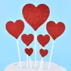 Cartão de decoração de bolo criativo tamanho Amor conjunto sete acessórios para bolo de aniversário cartão estrela de cinco pontas plug-in