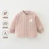 Top cálido para bebé para primavera, otoño e invierno, ropa interior térmica fina acolchada para niños, cárdigan para niños y niñas, chaqueta para bebé