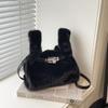 Nova Bolsa Feminina de Pelúcia Fashion Coreana, Bolsa Casual Fofa de Cor Sólida, Bolsa Pequena para Estudante, Bolsa Transversal Feminina
