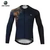 Ropa de Ciclismo de Otoño Xingheng Sombra de Puente Nueva Camiseta y Pantalones de Ciclismo Transpirables Estampados Top Largo de Ciclismo