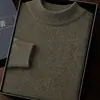Capa base de cachemira para hombre, suéter de punto grueso de doble capa para otoño e invierno, cuello redondo, suéter de lana para hombre, color liso